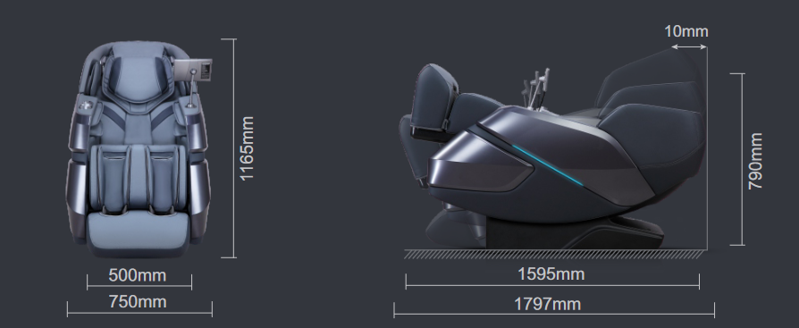 Masážne kreslo Irest PREMIER A520 4D dual rozmery